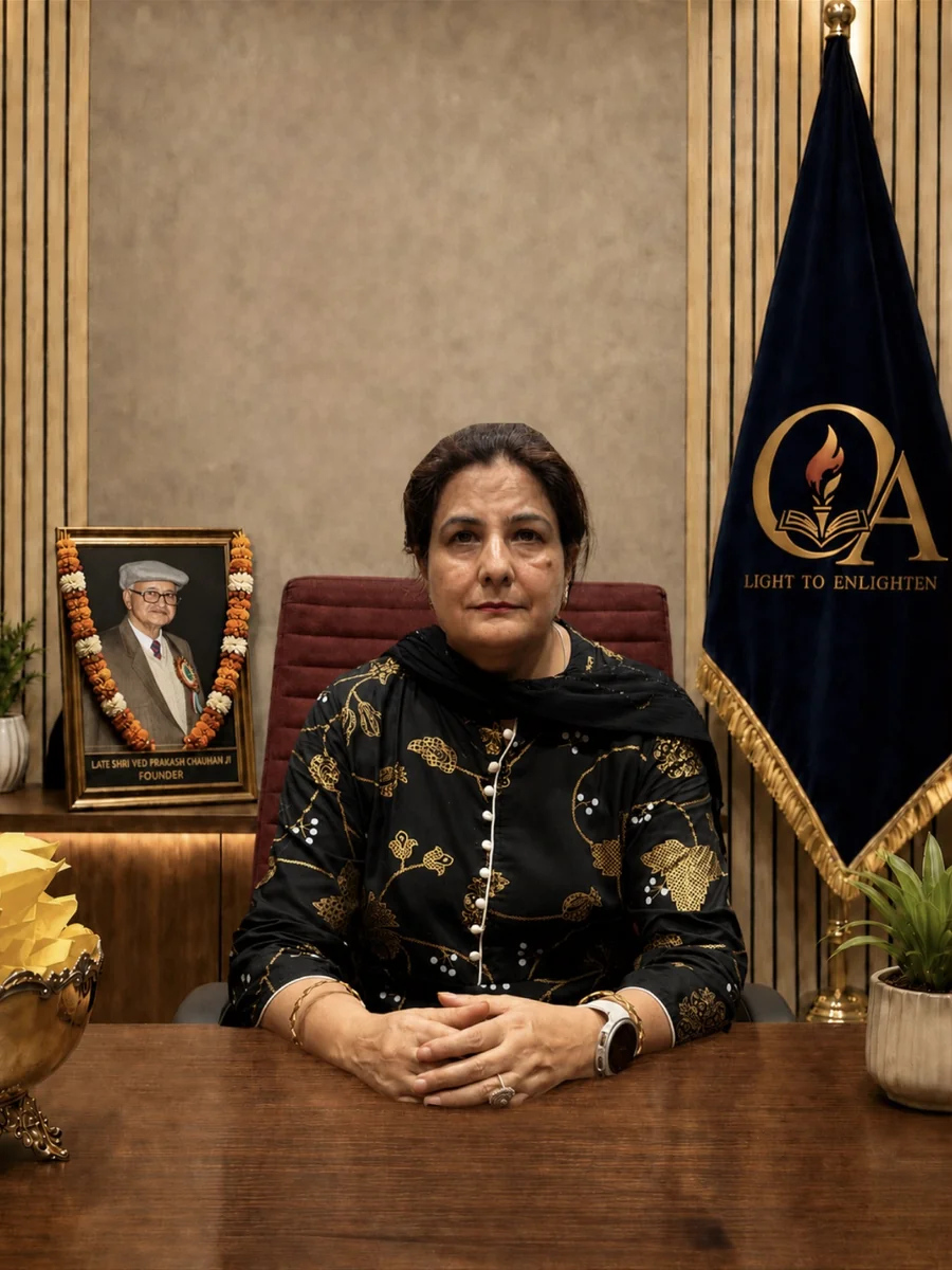 Smt. Shruti Chauhan, Vice Principal of Oriental Academy, at her office