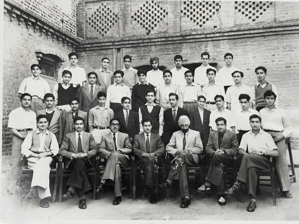 An early group photograph of the founder's students and their teachers
